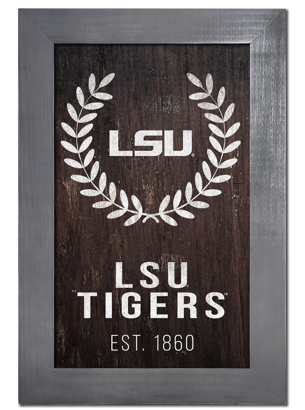 fan creations LSU Laurel Wreath 11x19 Framed