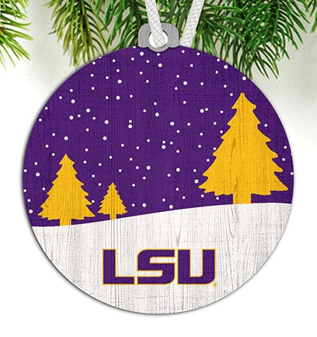 fan creations LSU Snow Scene Ornament