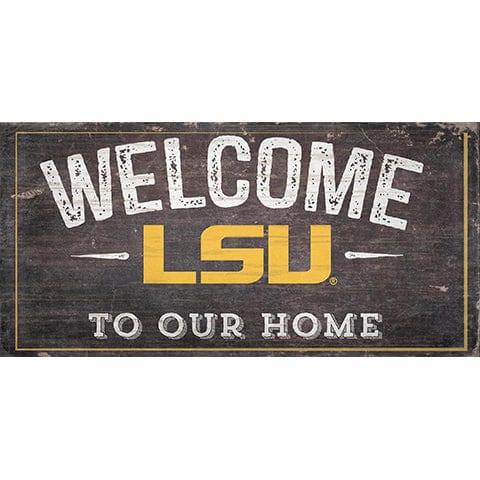 fan creations LSU Welcome Distressed 6 x 12