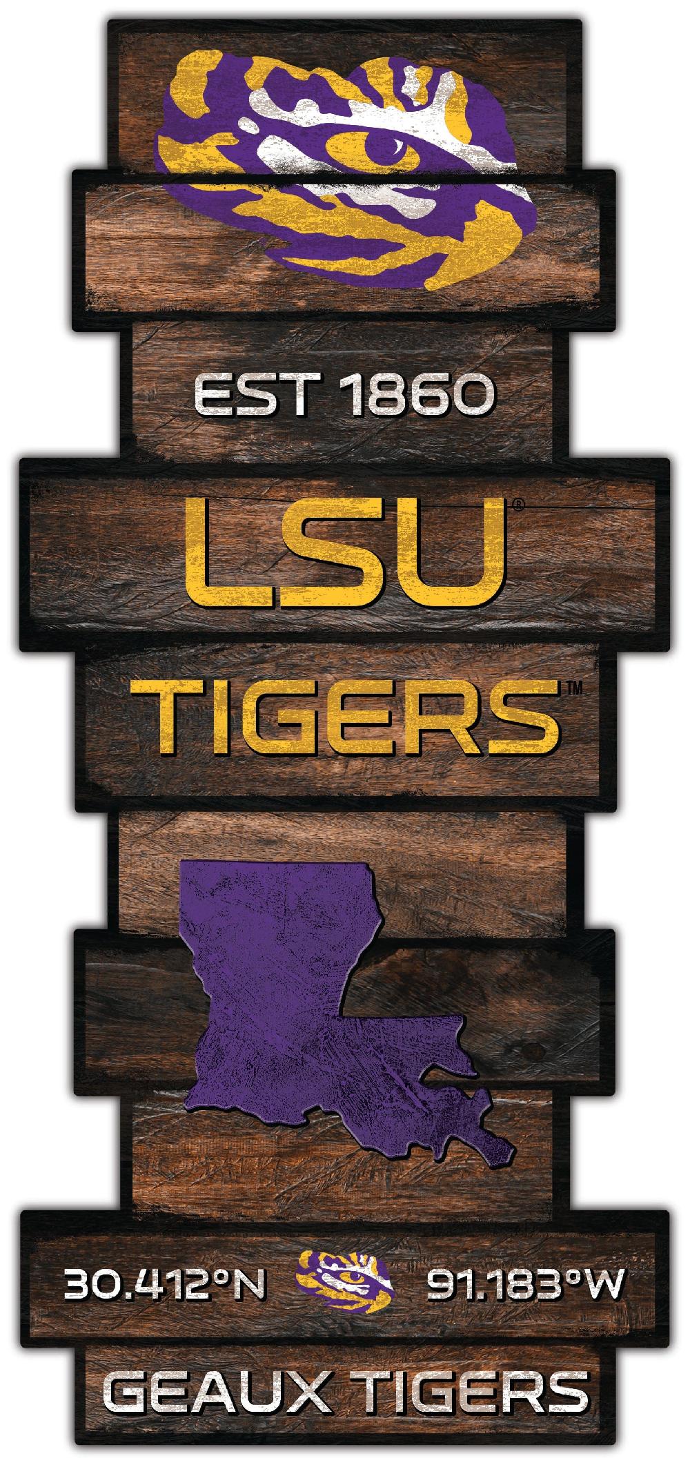 fan creations LSU Wood Celebration Stack 24" Sign