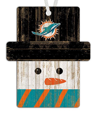 fan creations Miami Dolphins Snowman Ornament
