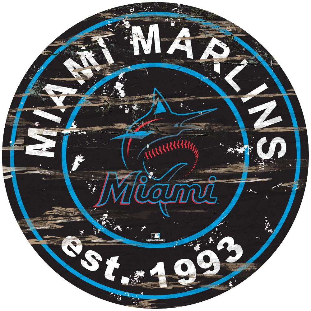 fan creations Miami Marlins Distressed 24" Circle