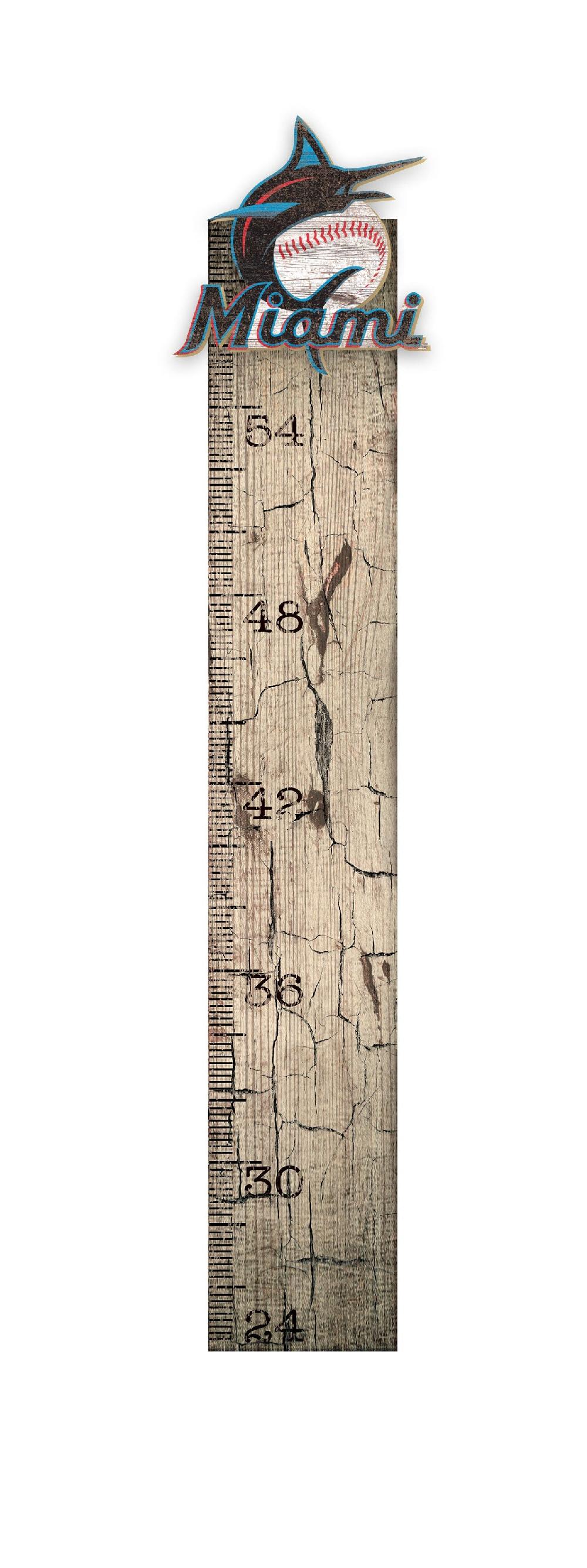 fan creations Miami Marlins Growth Chart Sign
