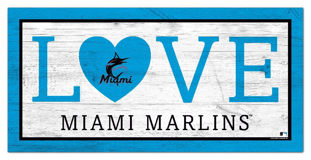 fan creations Miami Marlins Love 6x12 Sign