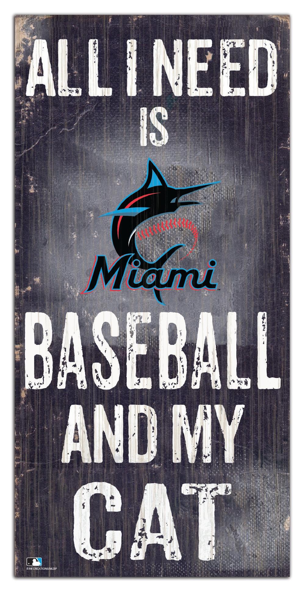 fan creations Miami Marlins My Cat 6x12 Sign