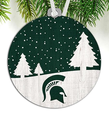 fan creations Michigan State Snow Scene Ornament
