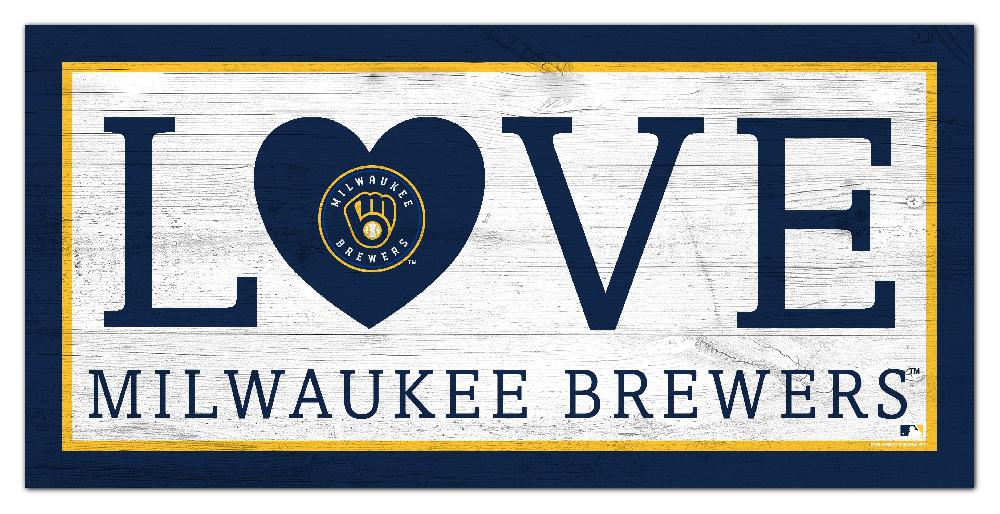fan creations Milwaukee Brewers Love 6x12 Sign