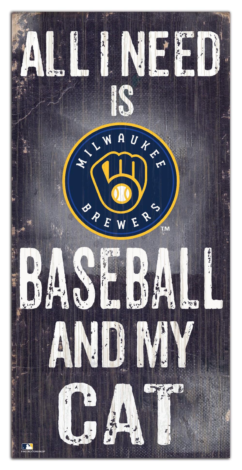 fan creations Milwaukee Brewers My Cat 6x12 Sign