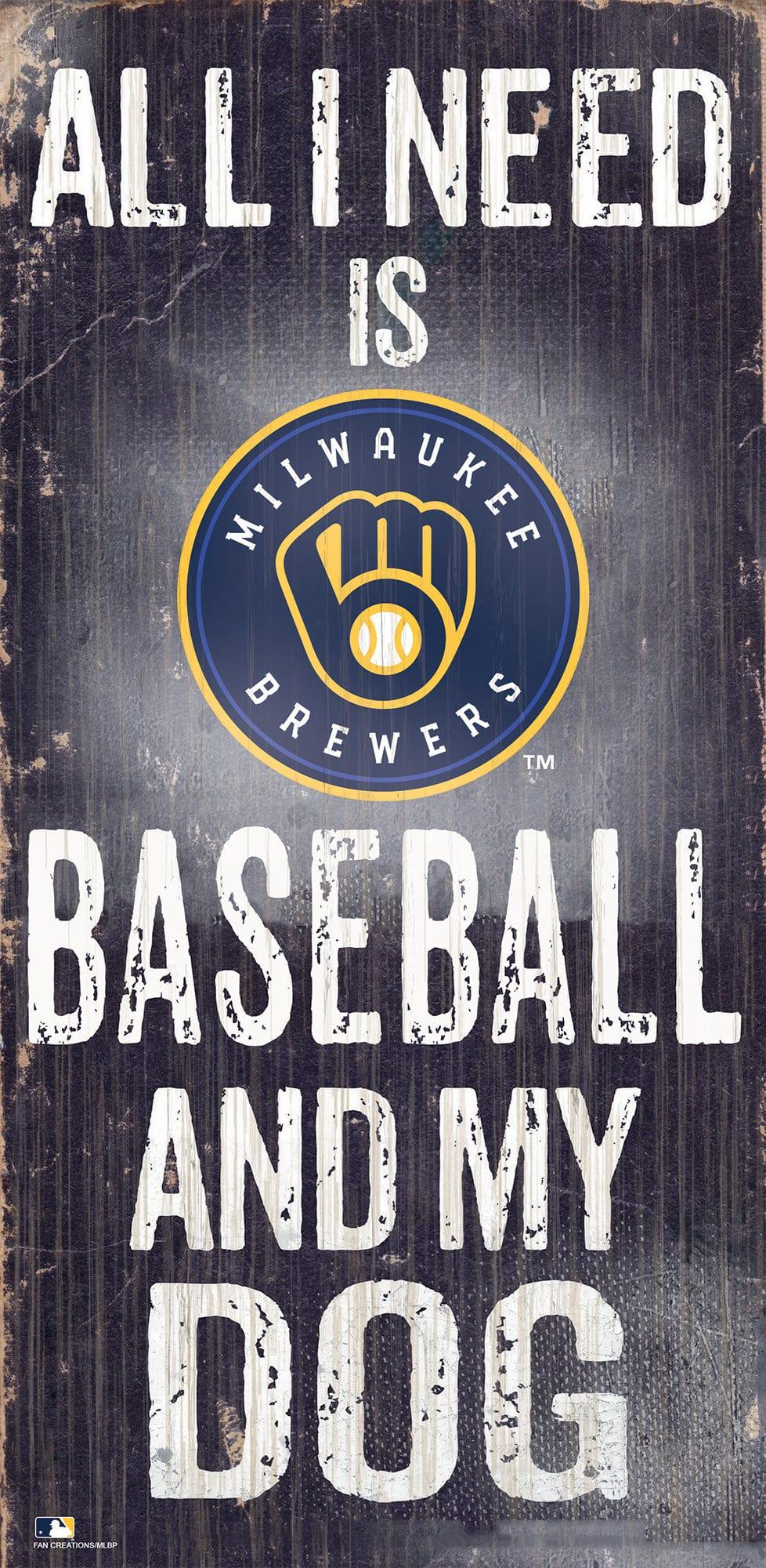 fan creations Milwaukee Brewers My Dog 6x12 Sign