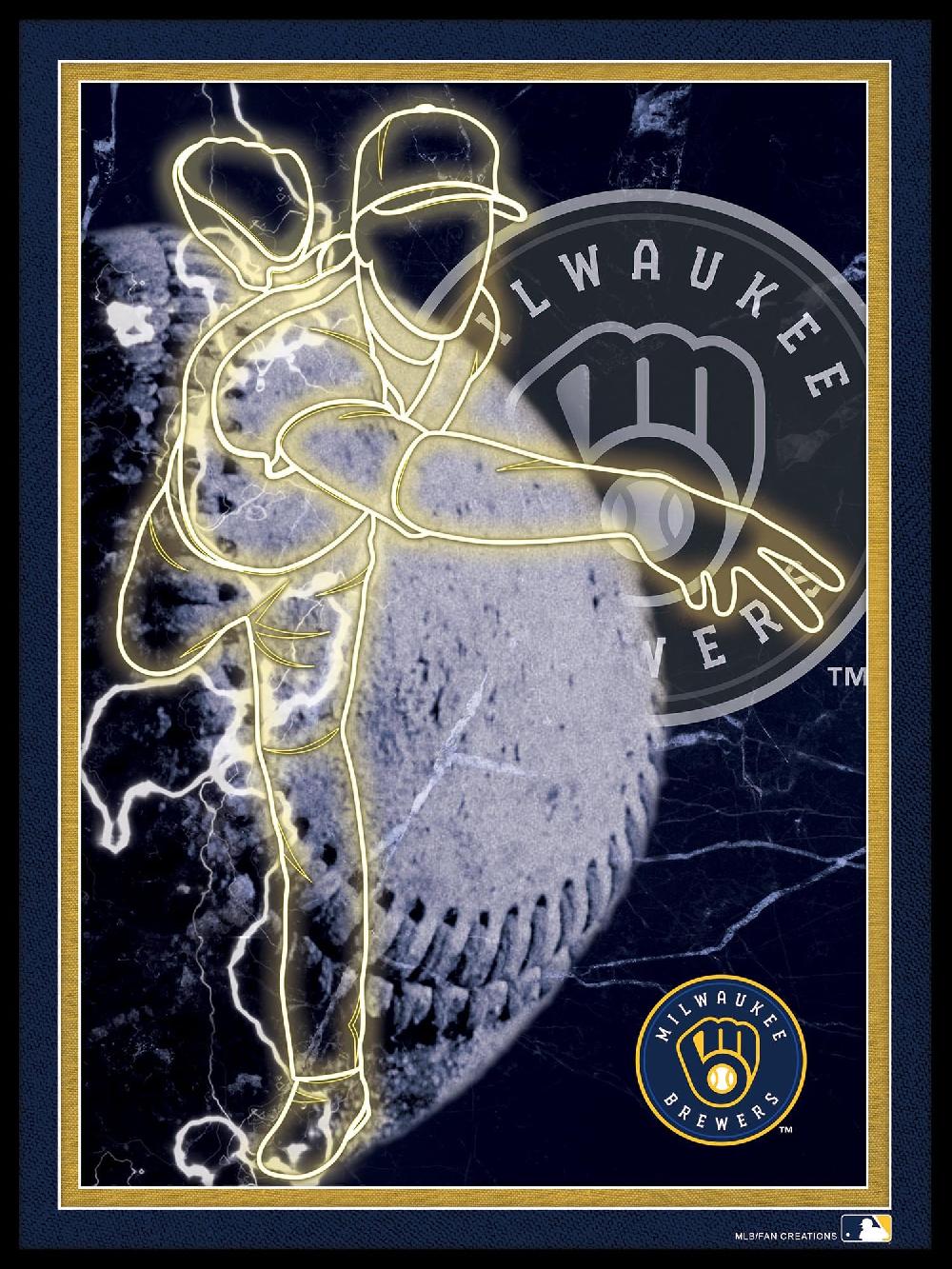 fan creations Milwaukee Brewers Neon Player 12x16