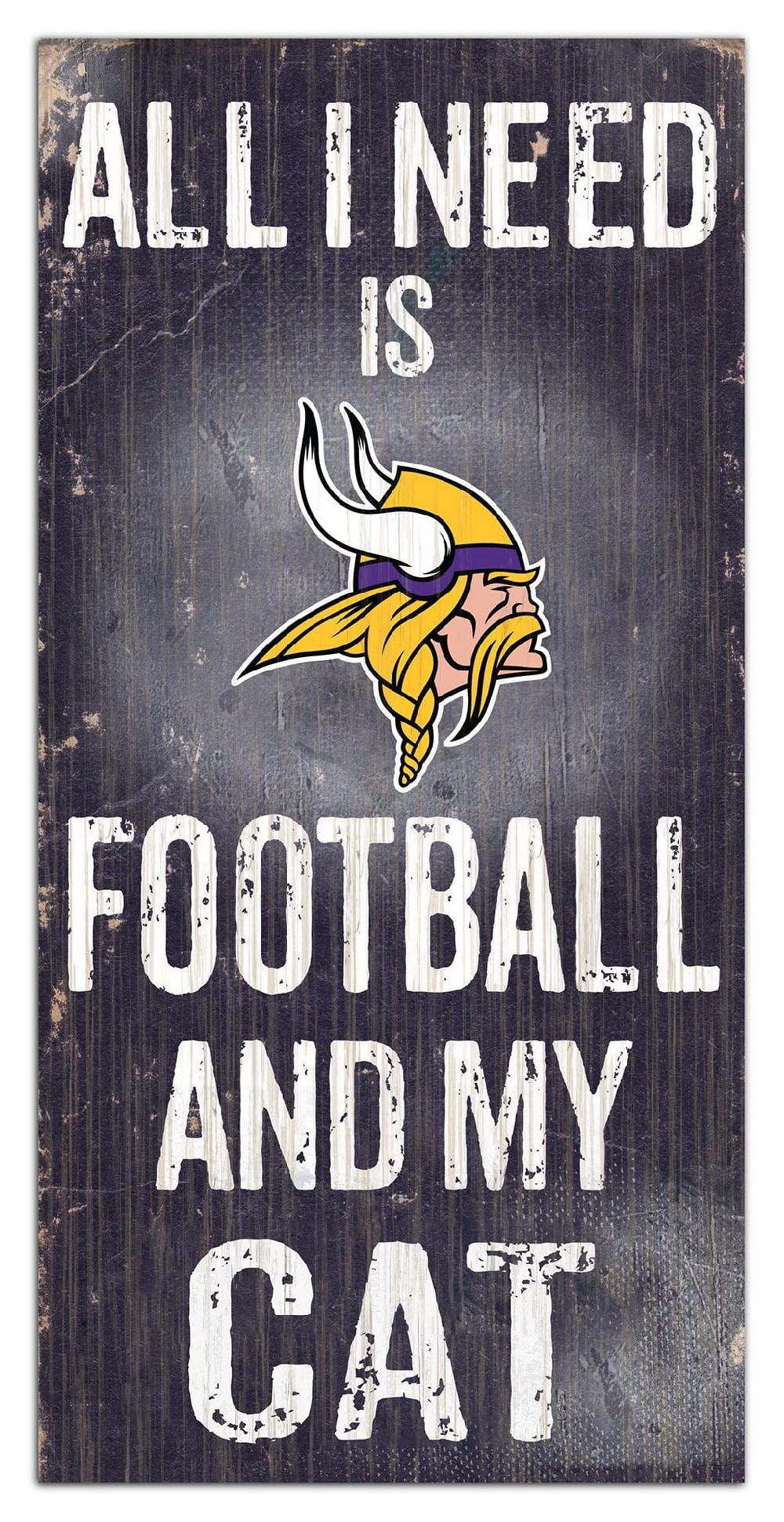 fan creations Minnesota Vikings My Cat 6x12 Sign