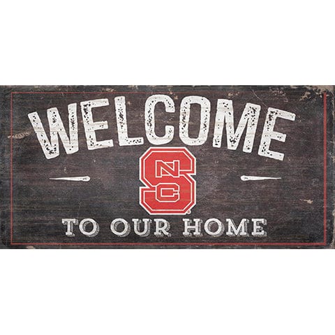 fan creations NC State Welcome Distressed 6 x 12