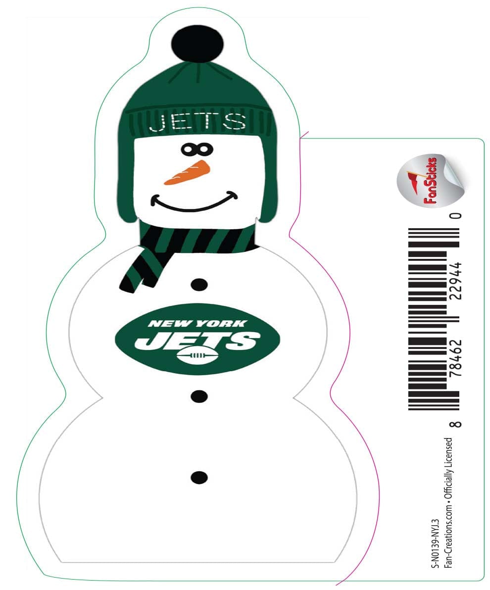 fan creations New York Jets 3in Decal Snowman