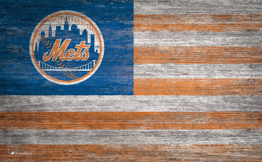 fan creations New York Mets Distressed Flag 11x19