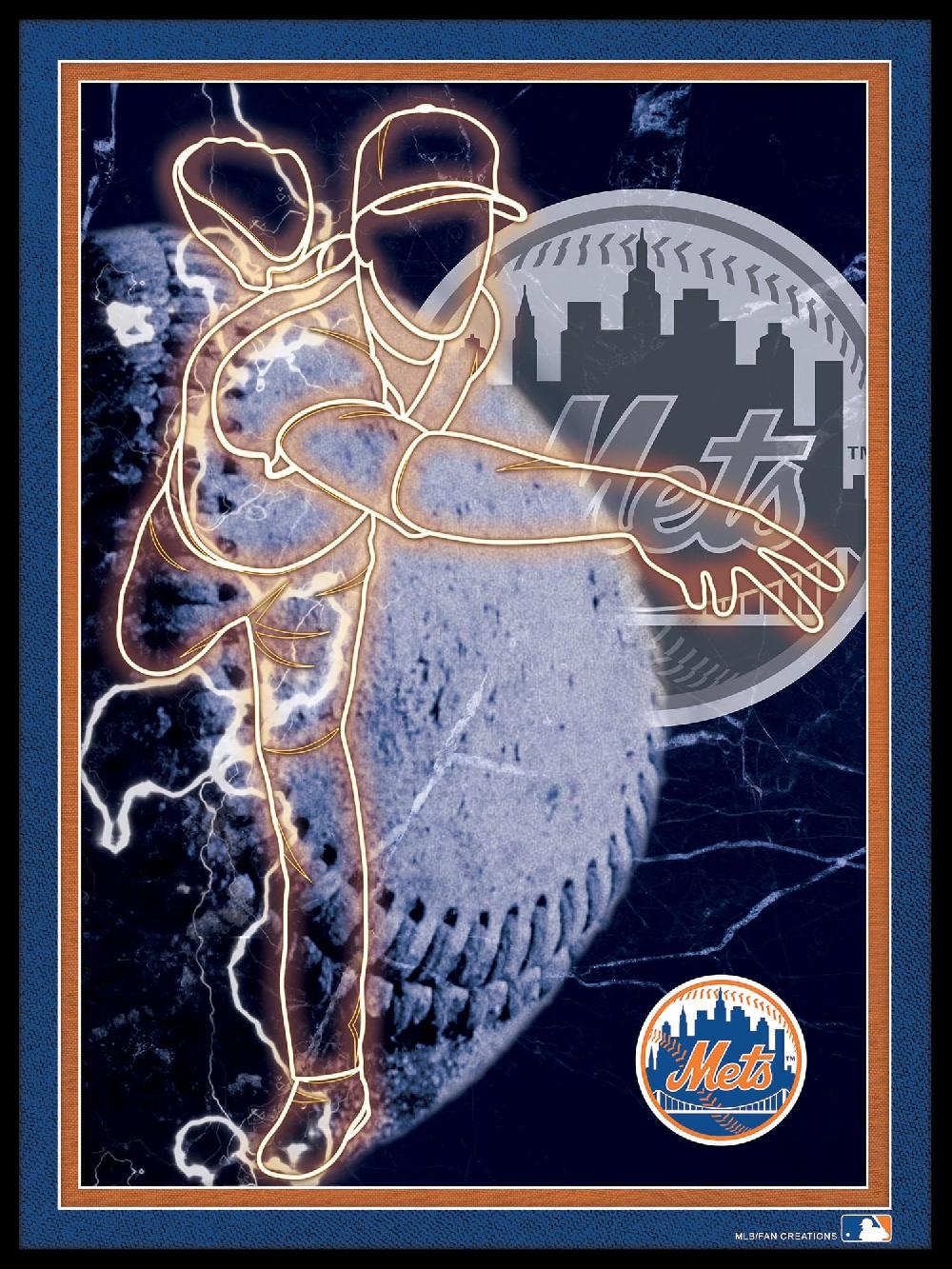 fan creations New York Mets Neon Player 12x16