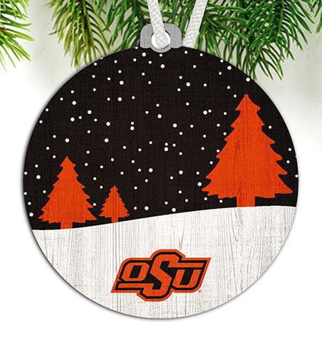 fan creations OK State Snow Scene Ornament