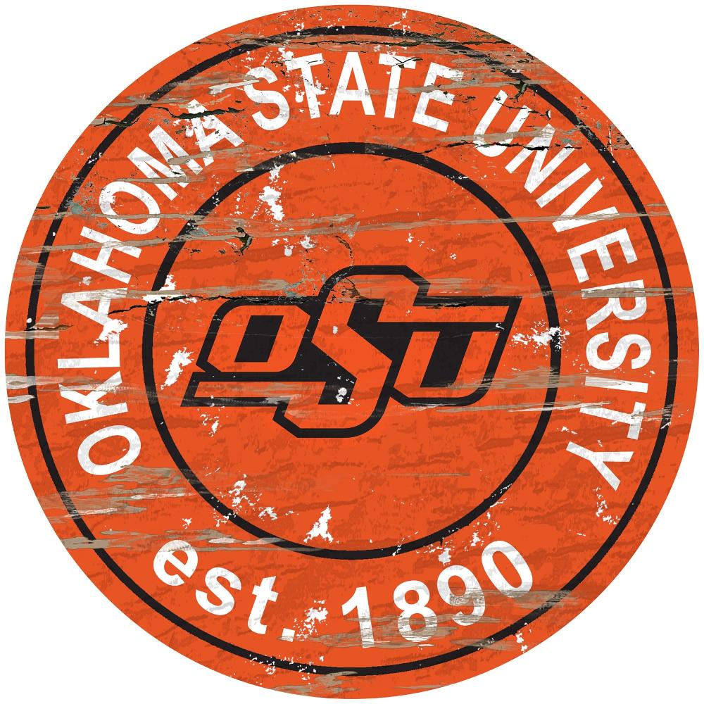 Fan Creations Oklahoma State Distressed 24" Circle