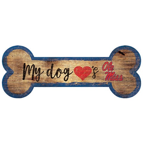 fan creations Ole Miss Dog Bone Sign