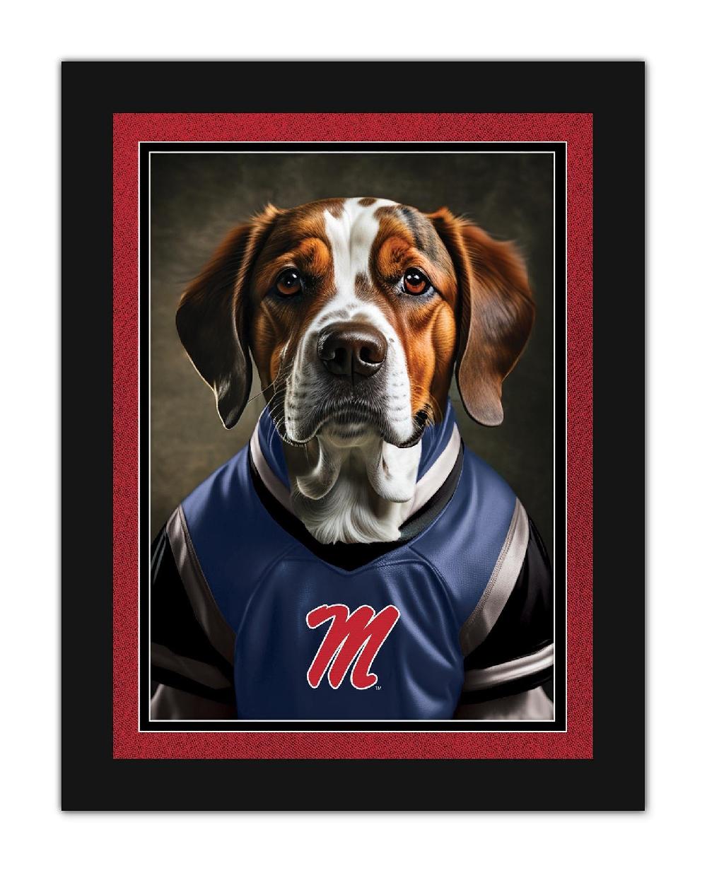 fan creations Ole Miss Dog in Team Jersey 12x16
