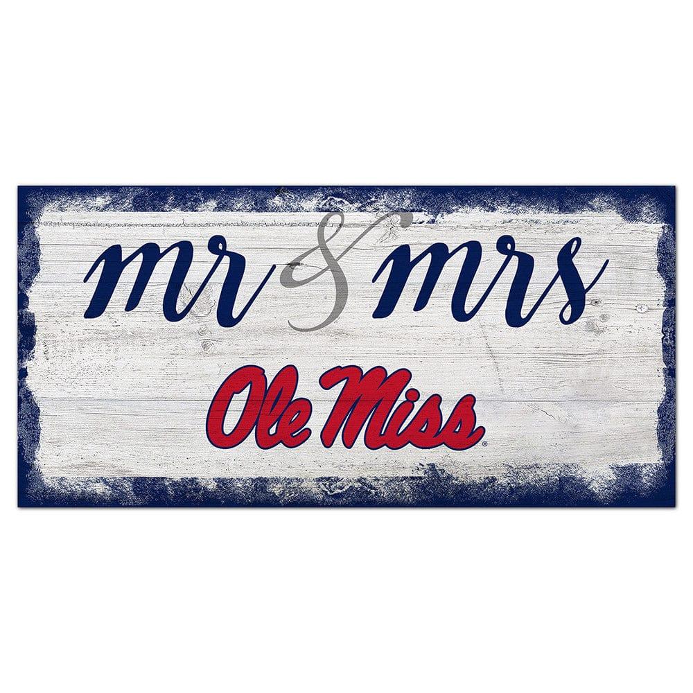 fan creations Ole Miss Script Mr & Mrs 6x12 Sign