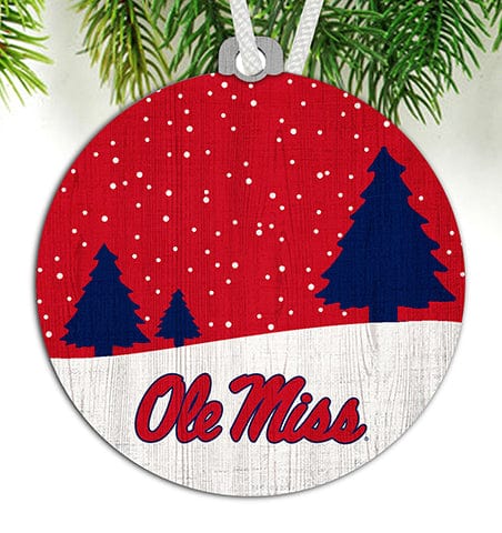 fan creations Ole Miss Snow Scene Ornament