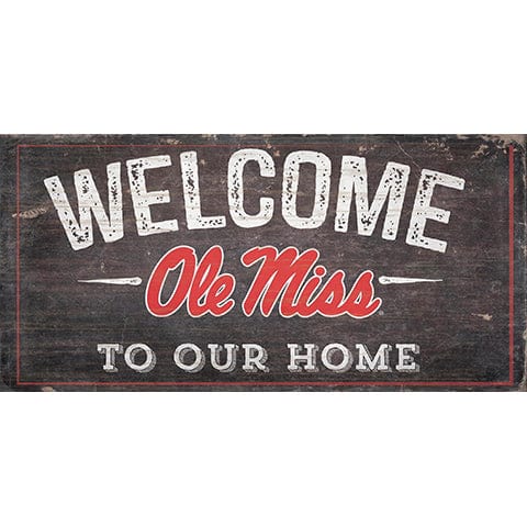 fan creations Ole Miss Welcome Distressed 6 x 12