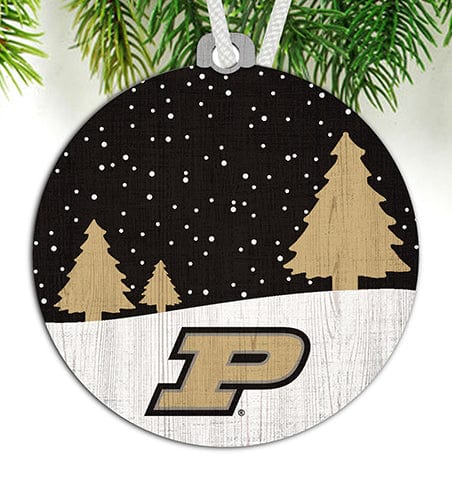 fan creations Purdue Snow Scene Ornament