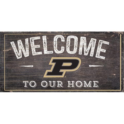 fan creations Purdue Welcome Distressed 6 x 12