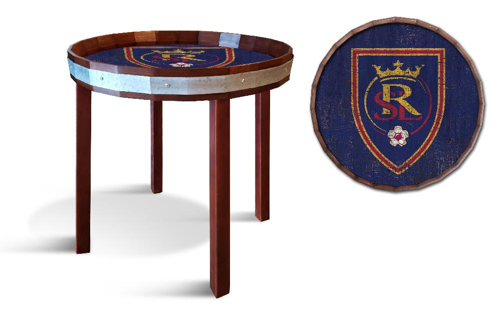 fan creations Real Salt Lake Barrel Top Side Table
