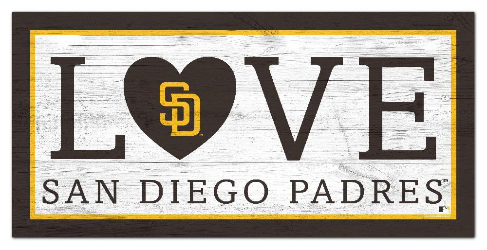 fan creations San Diego Padres Love 6x12 Sign