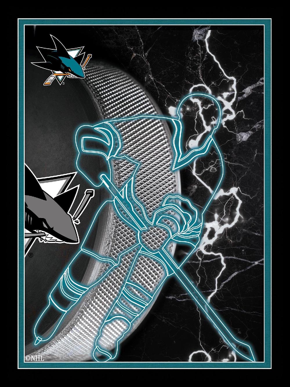 fan creations San Jose Sharks Neon Player 12x16
