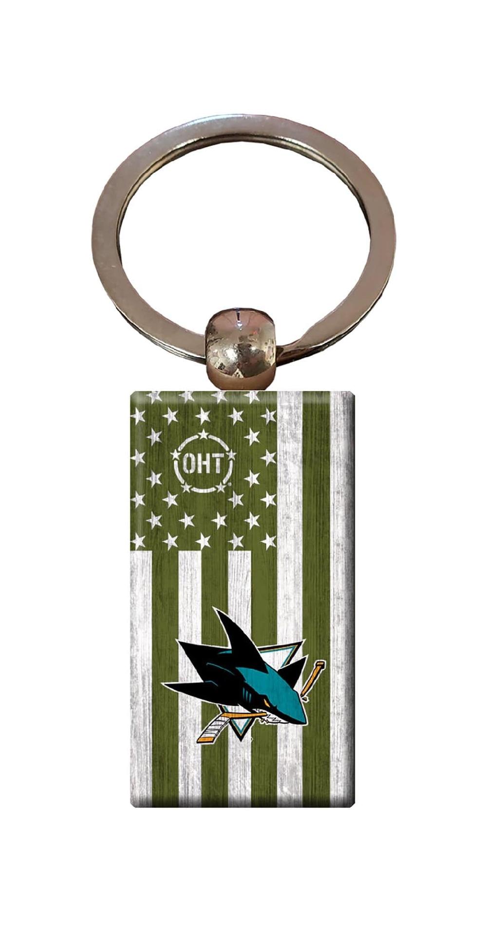 fan creations San Jose Sharks OHT Flag Keychain