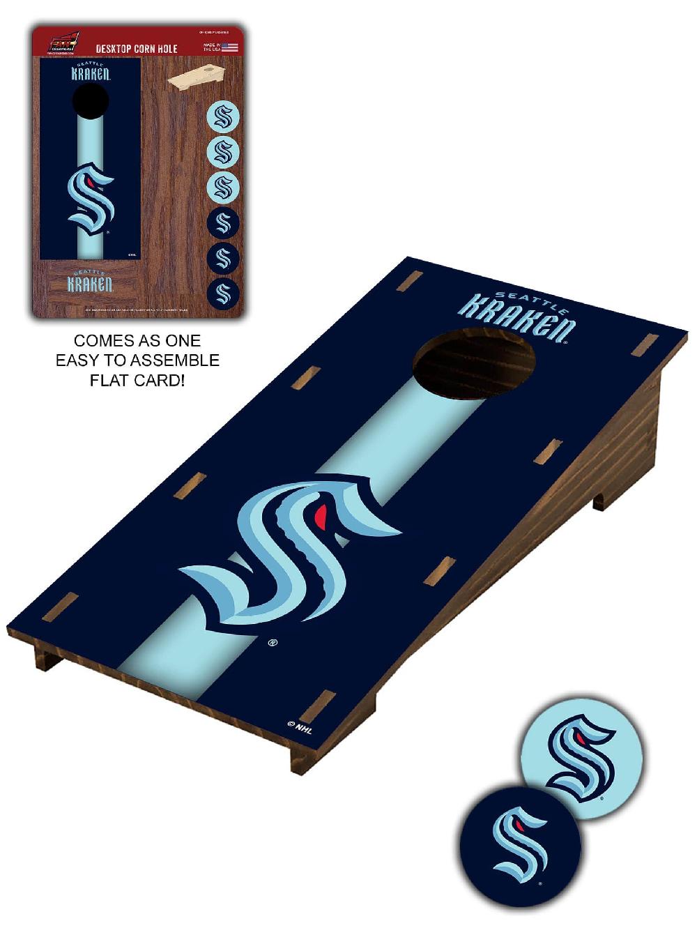 fan creations Seattle Kraken Desktop Cornhole
