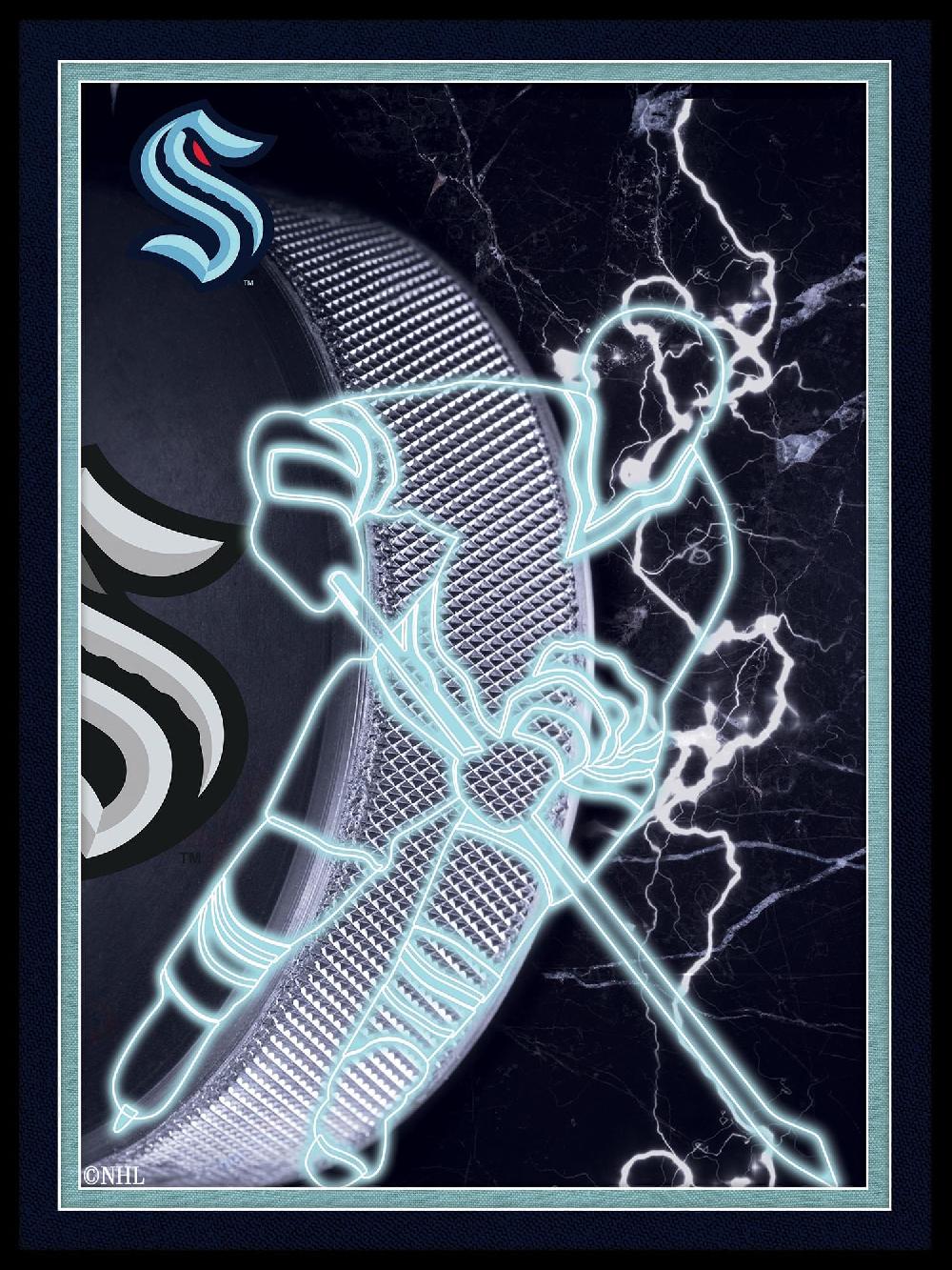 fan creations Seattle Kraken Neon Player 12x16