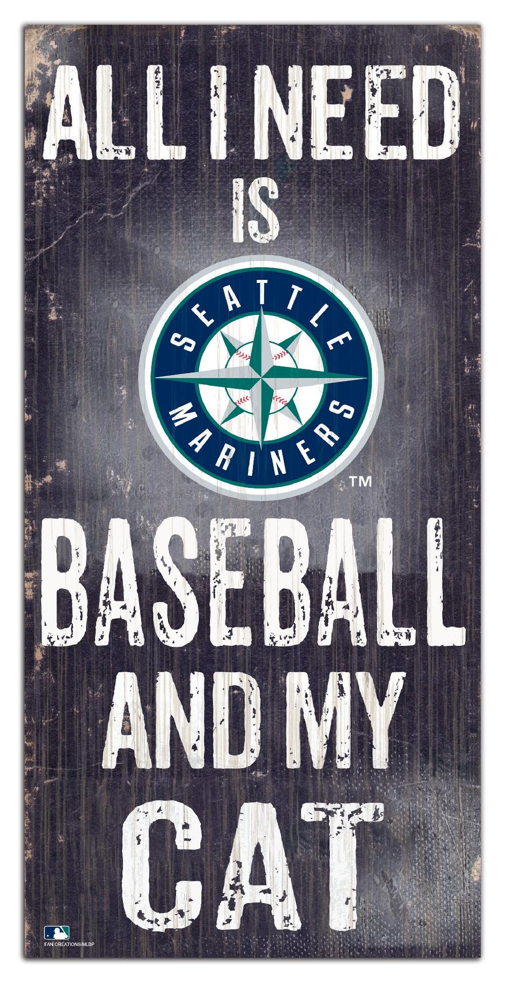 fan creations Seattle Mariners My Cat 6x12 Sign