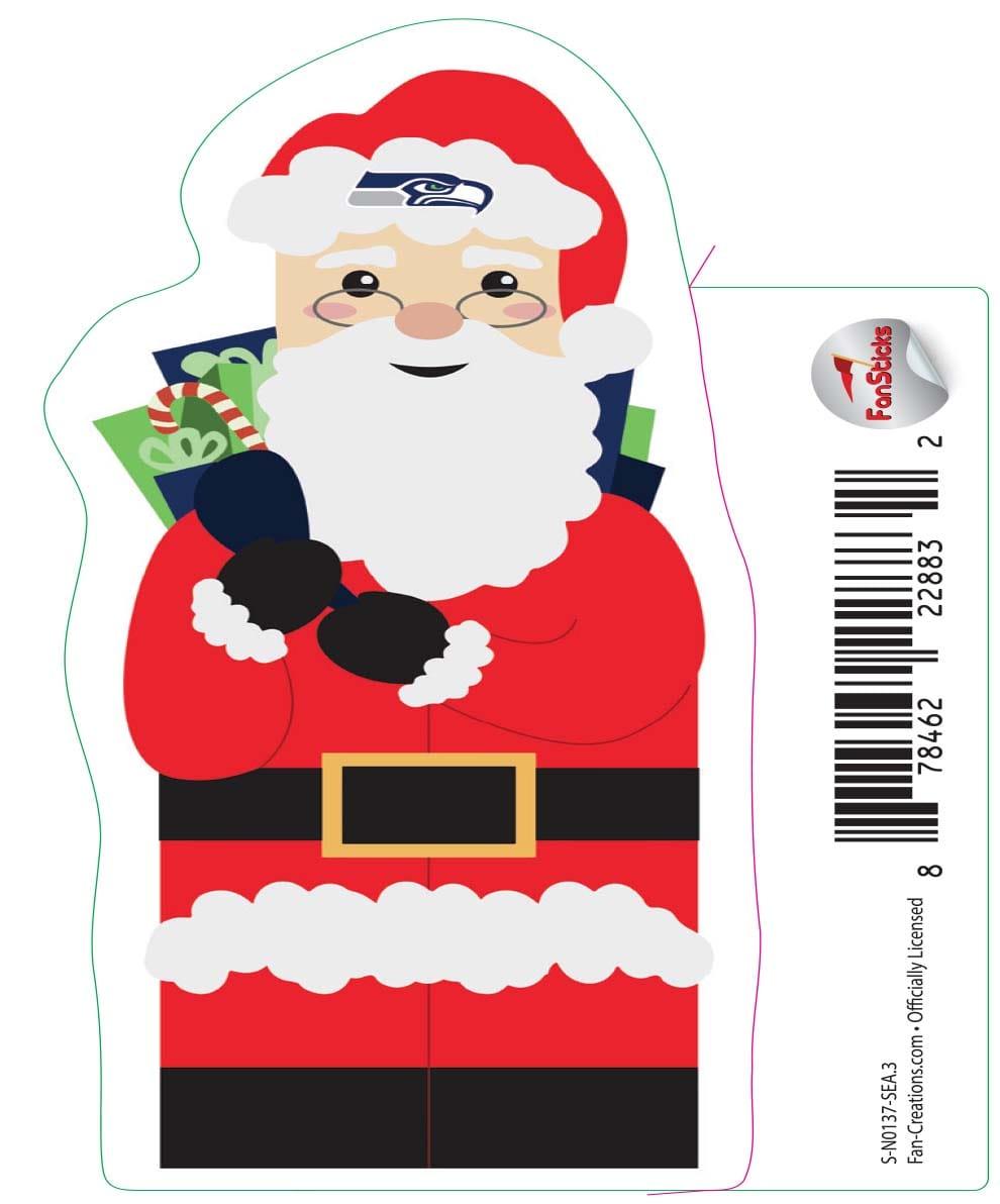 fan creations Seattle Seahawks 3in Decal - Santa