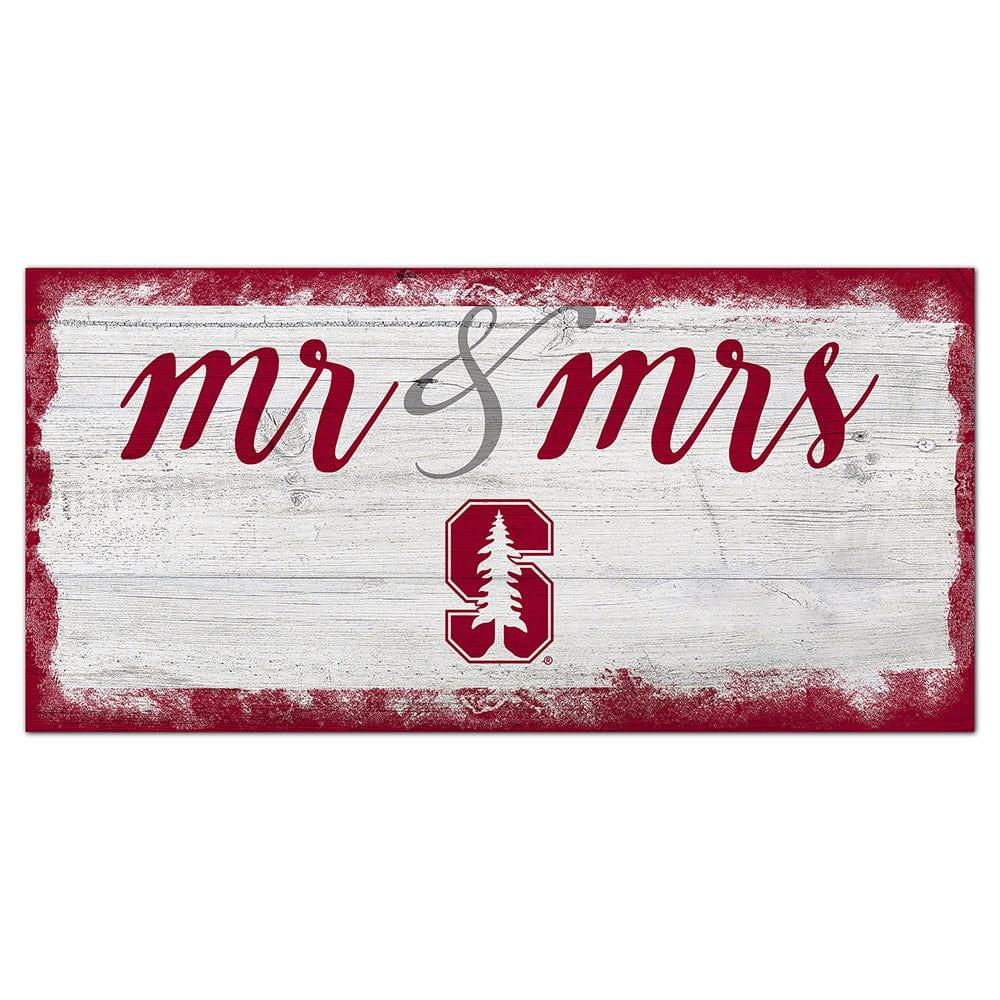 fan creations Stanford Script Mr & Mrs 6x12 Sign