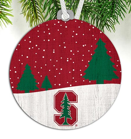 fan creations Stanford Snow Scene Ornament