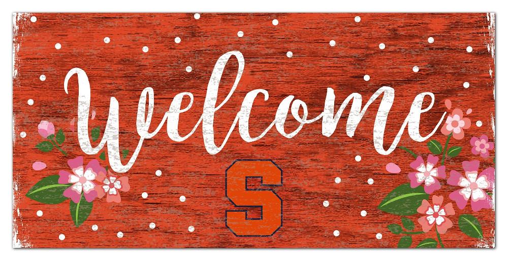 fan creations Syracuse Welcome Floral 6x12 Sign