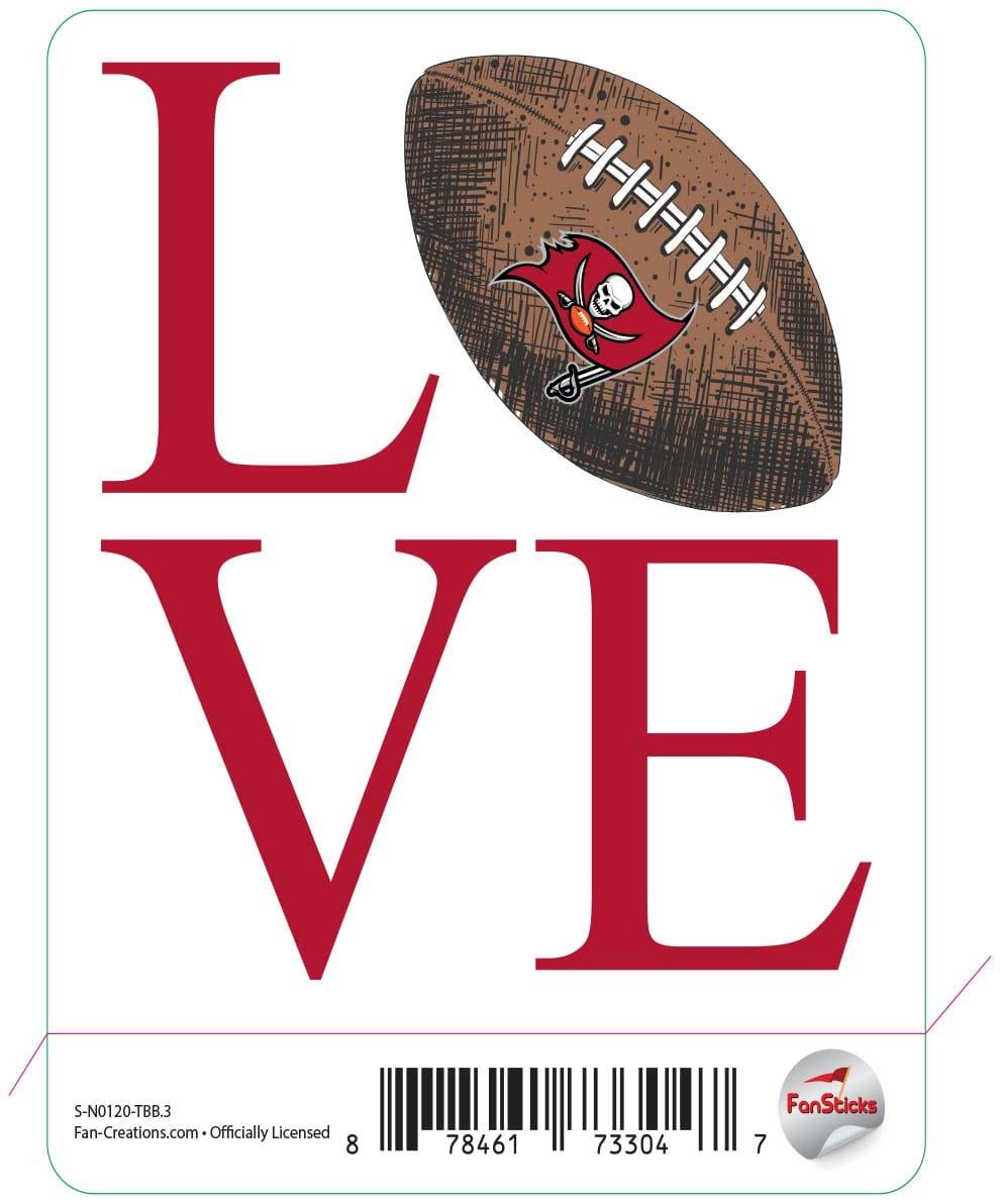 fan creations Tampa Bay Buccaneers 3in Decal - Love