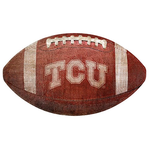 fan creations TCU 12" Football Shaped Sign