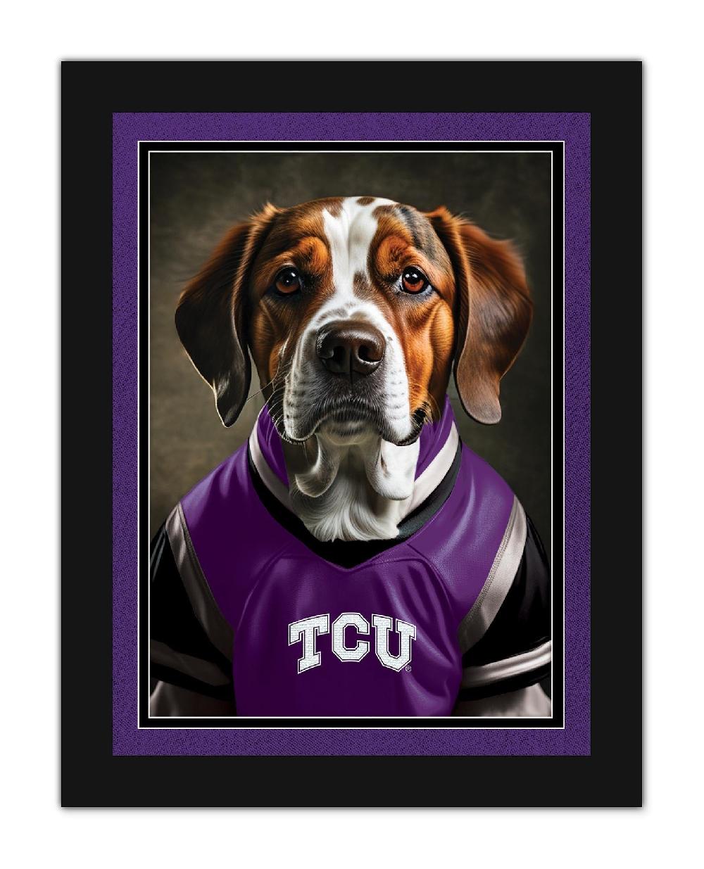 fan creations TCU Dog in Team Jersey 12x16