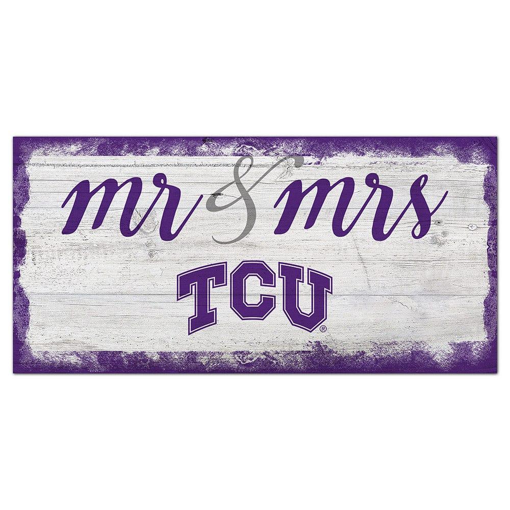 fan creations TCU Script Mr & Mrs 6x12 Sign
