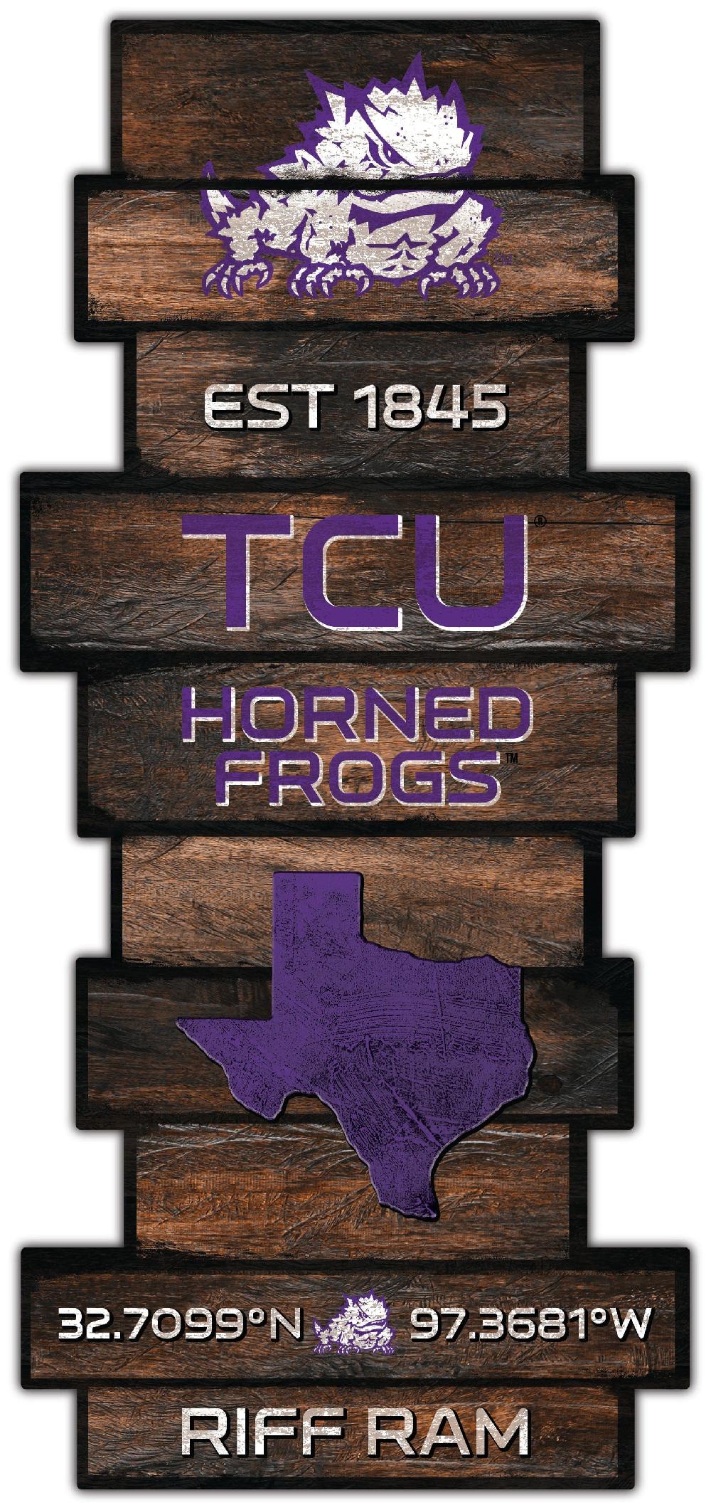 fan creations TCU Wood Celebration Stack 24" Sign
