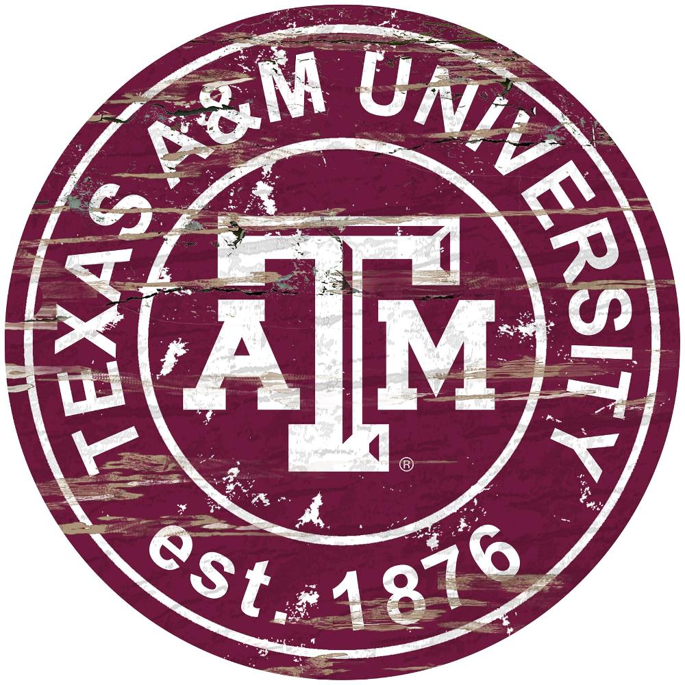 fan creations Texas A&M Distressed 24" Circle