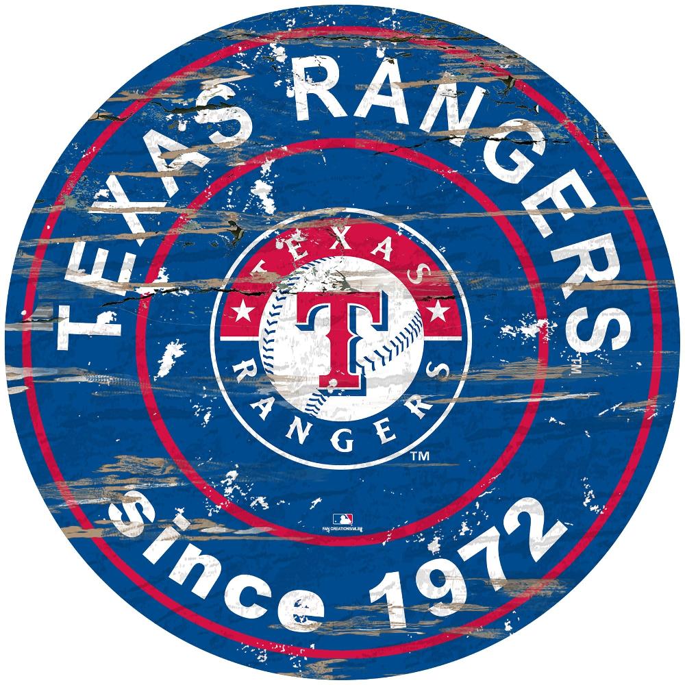 fan creations Texas Rangers Distressed 24" Circle