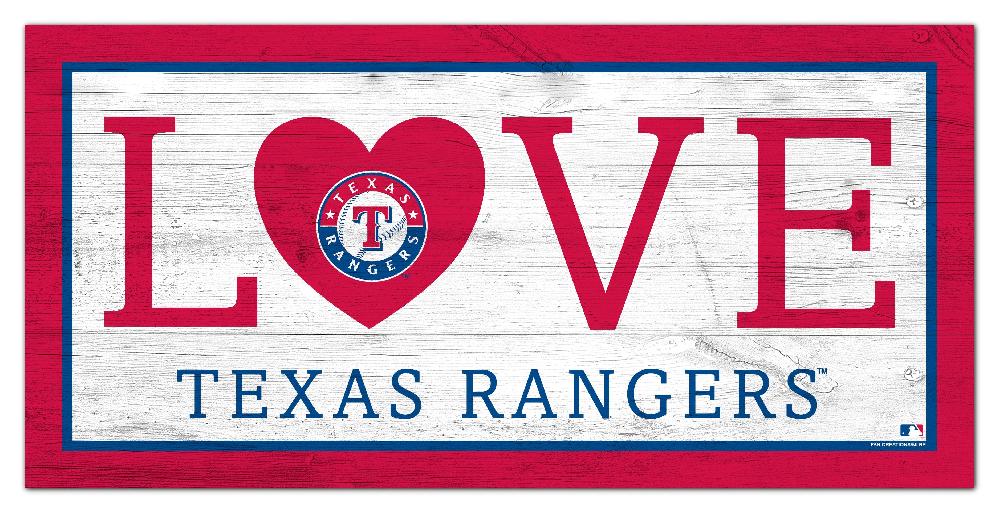 fan creations Texas Rangers Love 6x12 Sign