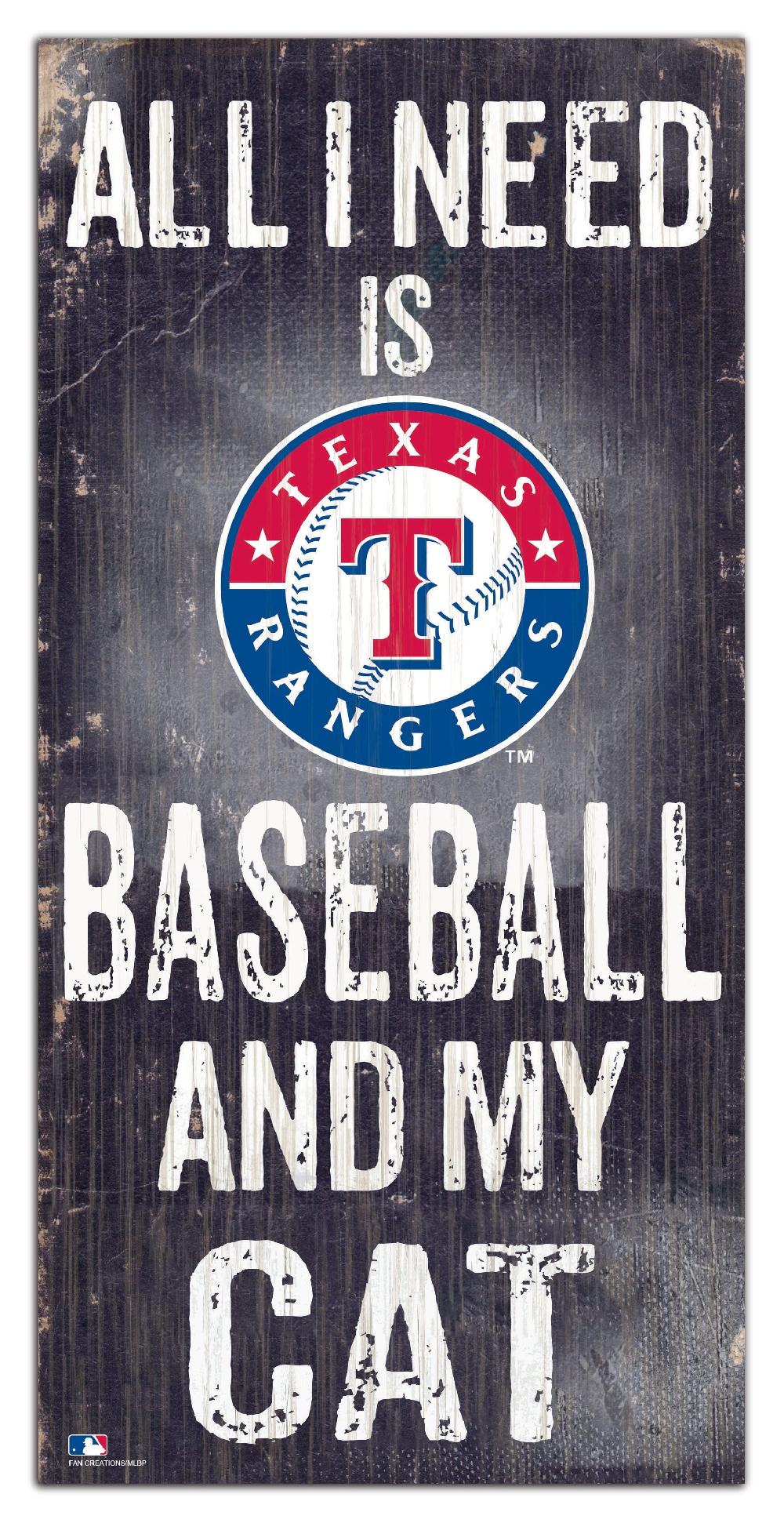 fan creations Texas Rangers My Cat 6x12 Sign