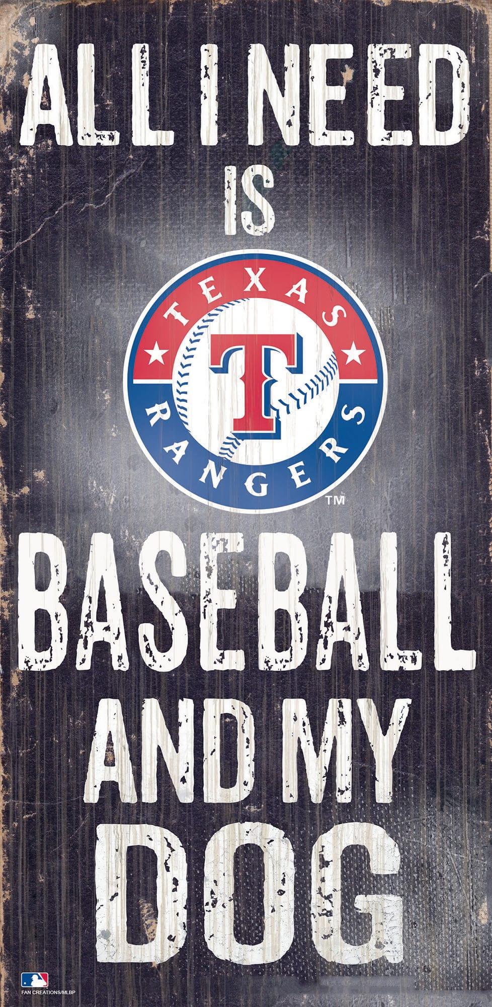 fan creations Texas Rangers My Dog 6x12 Sign