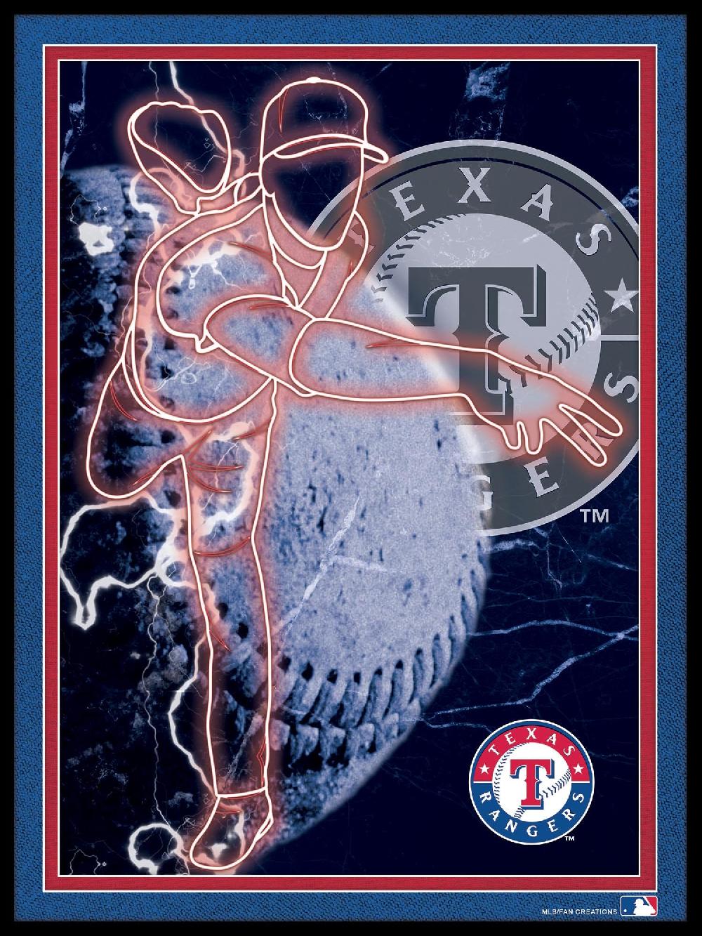 fan creations Texas Rangers Neon Player 12x16